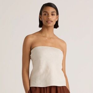 New off white 100% European Linen Strapless Top size medium